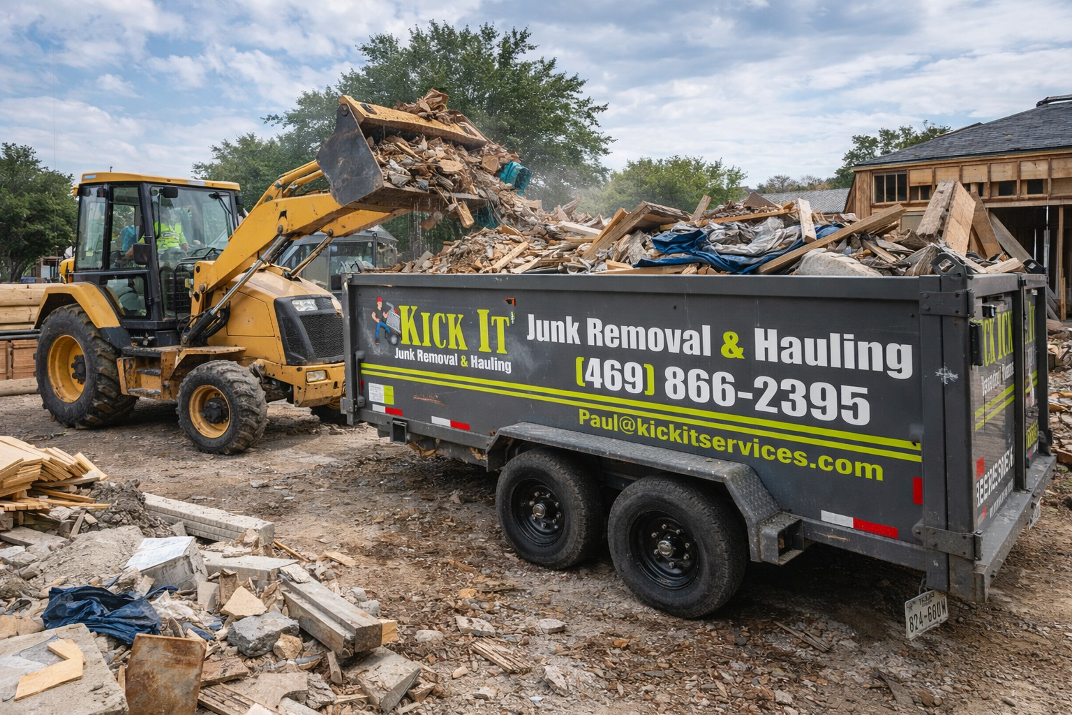 Construction Debris Removal service by Kick It